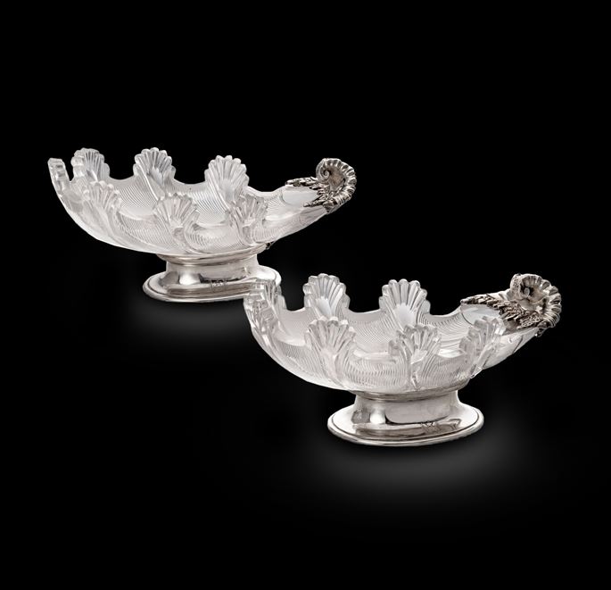 Paul Storr - A Rare Pair of Silver Mounted Cut Glass Dessert Dishes | MasterArt